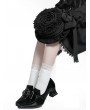 Black Suede Retro Gothic Witch Heeled Shoes