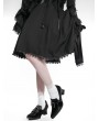 Black Suede Retro Gothic Witch Heeled Shoes