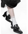Black Leather Retro Gothic Witch Heeled Shoes