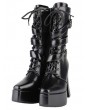 Black Gothic Chunky Platform High Heel Boots