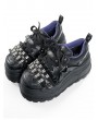 Black Gothic Punk Studded Stacked Platform Shoes
