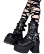 Black Gothic Spider Web Chain Platform Boots