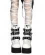 Black and White Gothic Spider Web Chain Platform Boots
