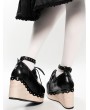 Black Gothic Vintage Wood Grain Platform Shoes