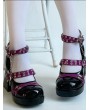 Black and Purple Gothic Star Buckle Platform Heels