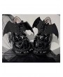 Black Gothic Spiked Rivet Bat Wing Platform Shoes
