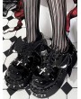 Black Gothic Spiked Rivet Bat Wing Platform Shoes