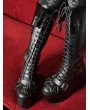 Black Gothic Bat Wing Cross Coffin Platform Boots