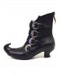 Black Gothic Crescent Buckle Pointy Witch Boots