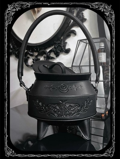 Black Gothic Pattern Witch Cauldron Bag
