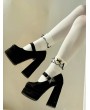 Black Gothic Butterfly Buckle Strap High Platform Heels