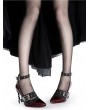 Wine Red Gothic Pointed Toe Stiletto Snake Heel Shoes