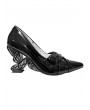 Black Gothic Pointed Toe Hollow Butterfly Heel Shoes