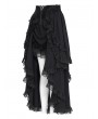 Devil Fashion Black Retro Gothic Rose Layered Ruffle High-Low Skirt