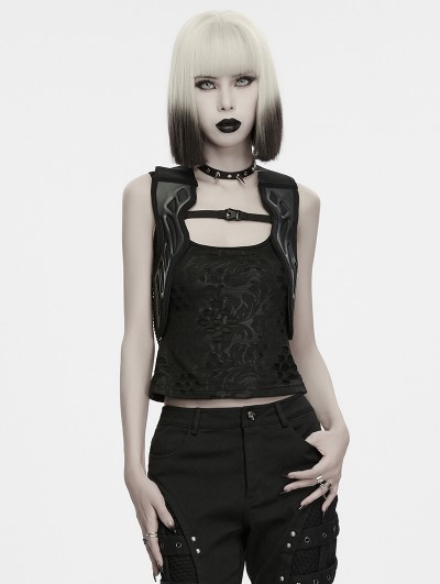 Punk Rave Black Gothic Wasteland Pullover Sweater for Women