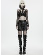 Punk Rave Black Gothic Functional Patent Leather Bodycon Skirt