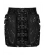 Punk Rave Black Gothic Functional Patent Leather Bodycon Skirt