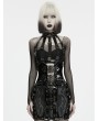 Punk Rave Black Gothic Patent Leather Skull Corset Belt