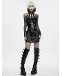 Punk Rave Black Gothic Patent Leather Skull Corset Belt