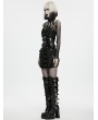 Punk Rave Black Gothic Patent Leather Skull Corset Belt