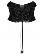 Punk Rave Black Gothic Patent Leather Skull Corset Belt