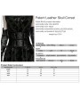 Punk Rave Black Gothic Patent Leather Skull Corset Belt
