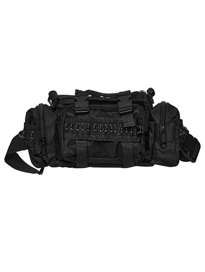 Punk Rave Black Gothic Punk Armory Convertible Waist Bag