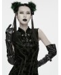 Punk Rave Black Gothic Cross Studded Zipper Long Arm Gloves