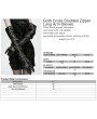 Punk Rave Black Gothic Cross Studded Zipper Long Arm Gloves