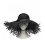 Punk Rave Black Gothic Witch Fringed Floral Wide Brim Straw Hat