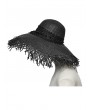 Punk Rave Black Gothic Witch Fringed Floral Wide Brim Straw Hat
