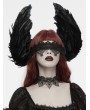 Punk Rave Black Dark Gothic Angel Feather Lace Headband