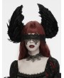 Punk Rave Black Dark Gothic Angel Feather Lace Headband
