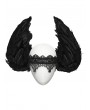 Punk Rave Black Dark Gothic Angel Feather Lace Headband
