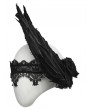 Punk Rave Black Dark Gothic Angel Feather Lace Headband