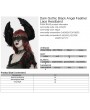 Punk Rave Black Dark Gothic Angel Feather Lace Headband
