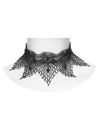 Punk Rave Black Gothic Dark Night Bat Lace Choker