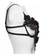 Punk Rave Black Gothic Bloody Rose Lace Chain Bralet