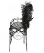 Punk Rave Black Vintage Gothic Feather Masquerade Mask
