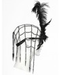 Punk Rave Black Vintage Gothic Feather Masquerade Mask