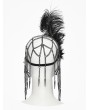 Punk Rave Black Vintage Gothic Feather Masquerade Mask