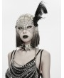 Punk Rave Silver Vintage Gothic Feather Masquerade Mask