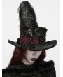 Punk Rave Black Victorian Bloody Rose Gothic Feather Top Hat