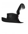 Punk Rave Black Victorian Bloody Rose Gothic Feather Top Hat