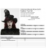 Punk Rave Black Victorian Bloody Rose Gothic Feather Top Hat