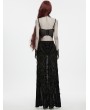 Punk Rave Black Gothic Vintage Angel Fluffy Feather Lace Up Bralet