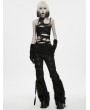 Punk Rave Black Gothic Sexy Ripped Chain Top for Women