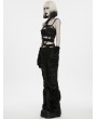 Punk Rave Black Gothic Sexy Ripped Chain Top for Women