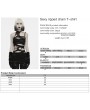 Punk Rave Black Gothic Sexy Ripped Chain Top for Women