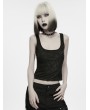 Punk Rave Black Gothic Grunge Decadent Cropped Top for Women